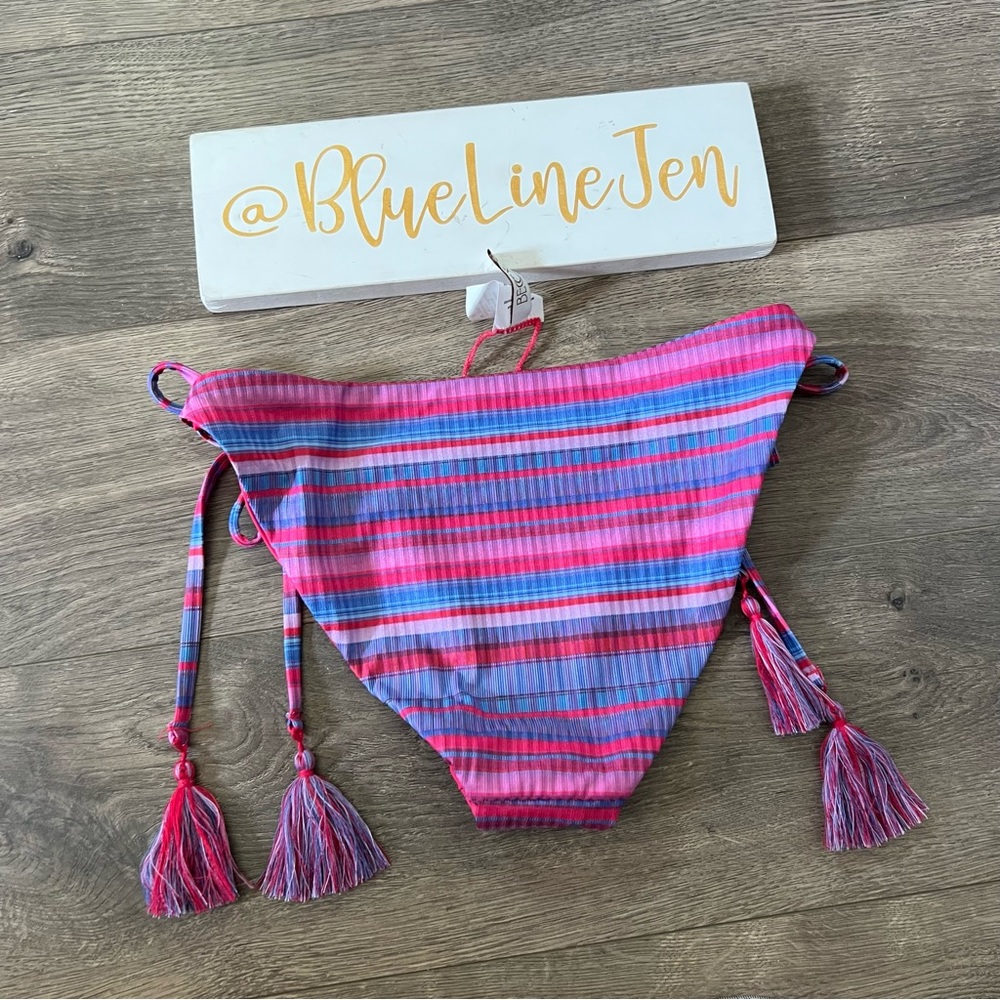 Becca Stripe Therapy Reversible Bikini Bottoms NWOT - Picture 7 of 7